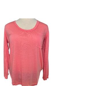 POL Pink Coral Long Sleeve Pocket Tee